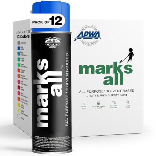 Fox Valley 17oz Marks All Solvent-Based Paint 12-Pack, Blue Fluorescent - color: Blue Fluorescent