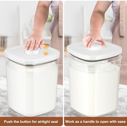 TBMAXS Airtight Rice Container 20 Lbs, Clear PET Plastic Food Storage Container Bin For Flour Sugar, Dry Food Holder with Easy Locking Lid for Kitchen Pantry Organization and Storage