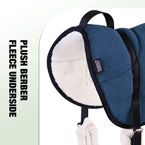 Harrison Howard Equestrian Saddle Pad Horse Riding Pad Bareback Pad with Girth - color: Midnight Blue