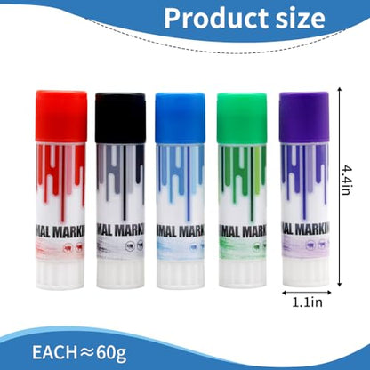 Livestock Marker 5 Pack Multi-Color Marking Stick for Pig Cattle Sheep Goat