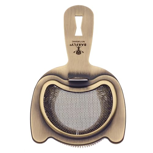 Barfly Fine Mesh Spring Strainer, Antique Gold - color: Antique Gold