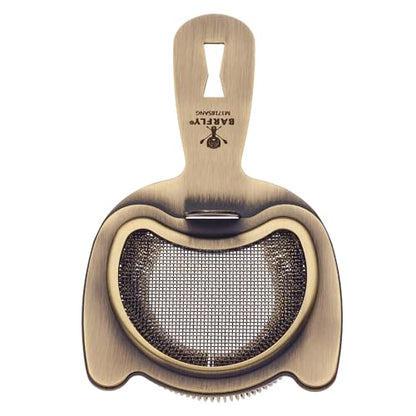 Barfly Fine Mesh Spring Strainer, Antique Gold - color: Antique Gold