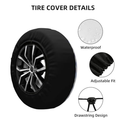 Black Goat Spare Tire Cover Cute Funny Goat Portrait with Humorous Face and Yellow Eyes Polyester Universal Wheel Tire Cover for Trailer Camping Weatherproof for Rv SUV Truck Camper Travel 15 inch - size: 15 inch