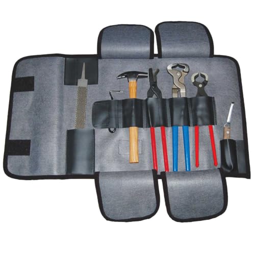 Country Pride Farrier Tool Kit 7-Piece Set, Hoof Pick, Nipper, Hoof Knife, Puller/Spreader, Rasp, Clincher, Hammer, Roll-Up Bag for Horse Hoof Care and Maintenance