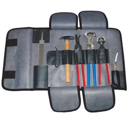 Country Pride Farrier Tool Kit 7-Piece Set, Hoof Pick, Nipper, Hoof Knife, Puller/Spreader, Rasp, Clincher, Hammer, Roll-Up Bag for Horse Hoof Care and Maintenance
