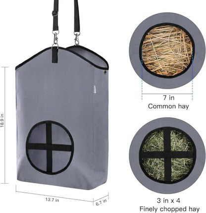 3 Packs Goat Hay Feeder, Hay Bags for Goats, Horses, Sheep - color: 1Black+2Grey