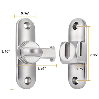 Silvery 90/180 Degree Barn Door Latches,Flip Gate Lock - color: Silvery