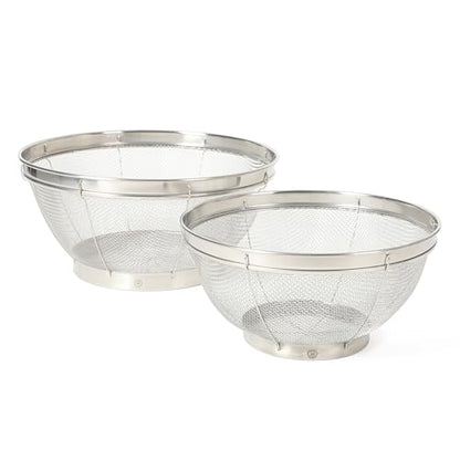 Martha Stewart Covello Stainless Steel Mesh Colander Set 2-Pieces, Silve