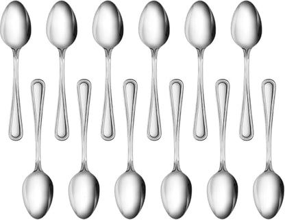 New Star Foodservice Bead Pattern 18/0 Stainless Steel Dinner/Dessert Spoon, 7.6-Inch, Set of 12, Commercial Grade - size: Dinner/Dessert Spoon (7.6-Inch)