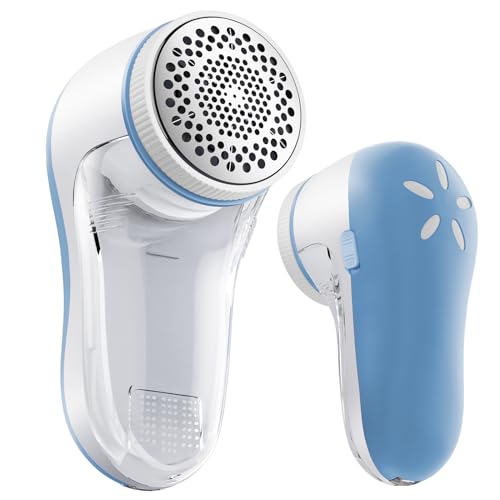 POPCHOSE Fabric Shaver, Lint Shaver with 6-Leaf Blade, Rechargeable - color: Light Blue