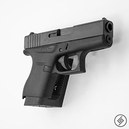 Spartan Mounts Compatible with Glock Pistols | Pistol Wall Display Mounting Hook | Gun Safe Wall Storage Organization System | Unique Low Profile Design | Made in USA - style: G 36 [Right]