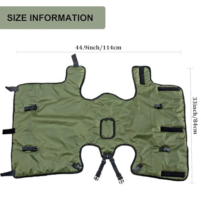 Calf Blanket Coat Green Calf Warm Clothes Winter Blankets for Keep Cow Goat Warmming Wider Belly Protection Windproof Large Size