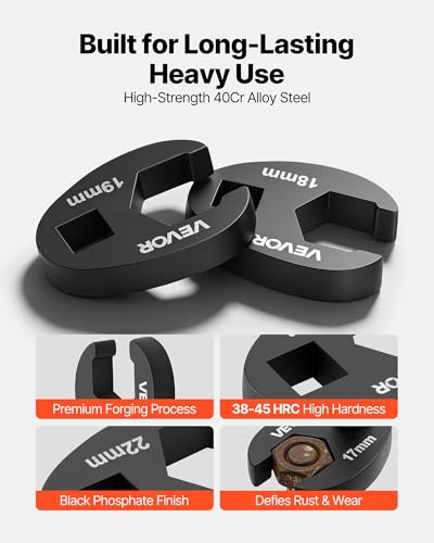 VEVOR Crowfoot Wrench Set, 1/2" and 3/8" Drive, 21-Piece Metric Dual-Drive Flare Nut Crows Foot Wrenches, with Storage Case, Dual Size Markings on Tools and Case, for Maintenance - size: 1/2" 3/8" 21 PCS