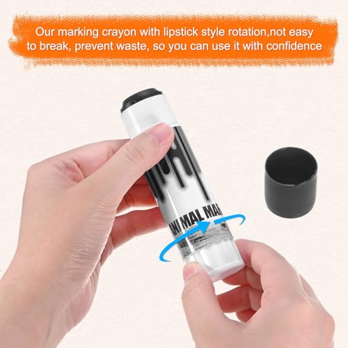M METERXITY 5-Pack Livestock Marker, 11.6 Cm/4.6 Inches Medium Animal Crayons for Pig/Cattle/Cow/Sheep Supplies, Farming Livestock Marking Crayons [Black] - color: Black