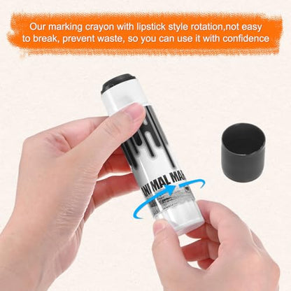 M METERXITY 5-Pack Livestock Marker, 11.6 Cm/4.6 Inches Medium Animal Crayons for Pig/Cattle/Cow/Sheep Supplies, Farming Livestock Marking Crayons [Black] - color: Black