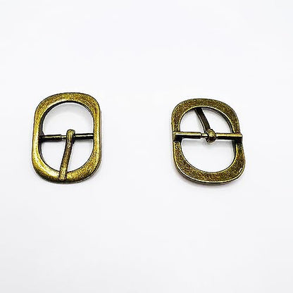 Shoe Buckle Replacement Set 3/4 Inch for Purse Strap Leather Belt, Roller Pin Buckles Single Prong Buckle-8 PCS - color: Bronze