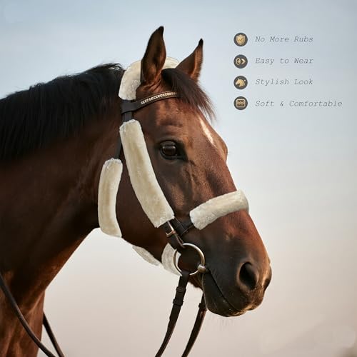 Soft Fleece Halter Covers for Horses Full-Cover Series (Cream) - color: Cream