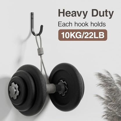 22LB Wall Hooks for Hanging Towel/Coat, Black 5 Pack - color: Black, size: 5 Pack