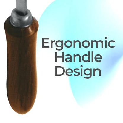 7 Inch Swiss Hoof Knife Double Edged – Stainless Steel Curved Blade Farrier Tool with Round Wooden Grip, Multipurpose Hoof Trimming Knife for Livestock. (Right Hand) - style: Swiss Hoof Knife