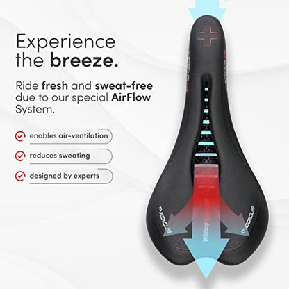 Wittkop Bike Seat I Bicycle Seat for Men and Women, Waterproof Bike Saddle with Innovative 5-Zone-Concept I Exercise Bike Seat for BMX, MTB & Road - style: MTB