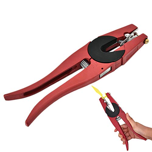 HEEPDD Livestock Ear Tag Plier, Alloy Animal Ear Tag Install Tool, Red