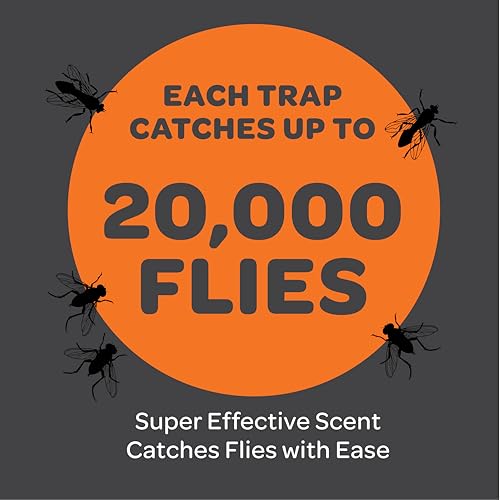 Outdoor Fly Trap Refills [Set of 4] Dissolvable Non-Toxic Bait - Fly Repellent for Outdoor Use Only - Controls Flies for Patios, Barns, Ranches Etc. - style: 4PK (Refills only)