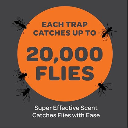Outdoor Fly Trap Refills [Set of 4] Dissolvable Non-Toxic Bait - Fly Repellent for Outdoor Use Only - Controls Flies for Patios, Barns, Ranches Etc. - style: 4PK (Refills only)
