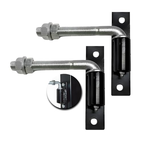2 Pack Steel J-Bolt Hinge with Plate,Heavy-Duty Welded Hingefor Doors Gates,Heavy-Duty Driveway Gates for Welding on Larger Iron or Steel Gates(Silver,A-5/8) - color: Silver, size: A-5/8"