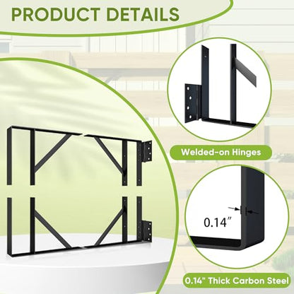 BarnSmith Heavy Duty Anti-Sag Gate Hardware Kit - Steel Brackets with Welded Hinges for Wooden Fence, Driveway, Corral Gates - Fence Gate Kit, Gate Hinges (Door Not Included)