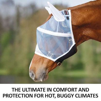 Schneiders X-Spand Mosquito Mesh Sun Visor Fly Horse Mask | 40% UV Shield | X-Spand Spandex Jaw for Secure Fit | Forelock Saver Design