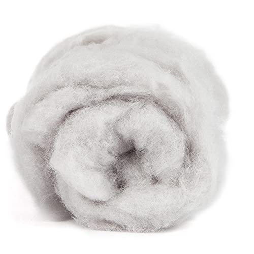 Maori Wool Carded Batting for Needle Felting, 3.5 oz, Cloud Gray - color: Cloud