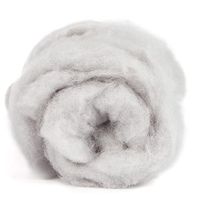 Maori Wool Carded Batting for Needle Felting, 3.5 oz, Cloud Gray - color: Cloud