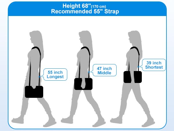 FIEIL 3D Air Cushion Ultra Comfortable Duffel Bag Strap，55" Universal Laptop Shoulder Strap, with Double Adjustable Buckles and Metal Hooksfor Briefcase Computer Messenger Bag (140CM Reduced Stress)