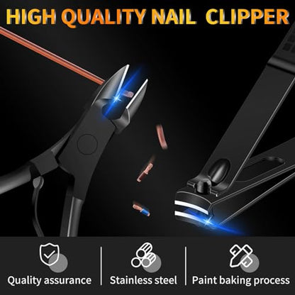 Manicure Set 16 In 1 Professional Stainless Steel Pedicure Kit Toenail Clippers Set Mens Grooming Kit Fingernail Kit for Women with Luxurious Travel Bag, Suitable for Home, Travel, and Salon (Black) - color: 16Pcs-Black