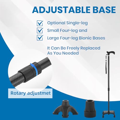 Walking Cane for Men & Women, Zynuhmo Carbon Fiber Canes with Adjustable Height-Lightweight,Ergonomic Handle for Comfortable Grip Walking Stick for Mobility Aid - size: 25''-38'' Adjustable Height