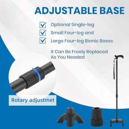 Walking Cane for Men & Women, Zynuhmo Carbon Fiber Canes with Adjustable Height-Lightweight,Ergonomic Handle for Comfortable Grip Walking Stick for Mobility Aid - size: 25''-38'' Adjustable Height