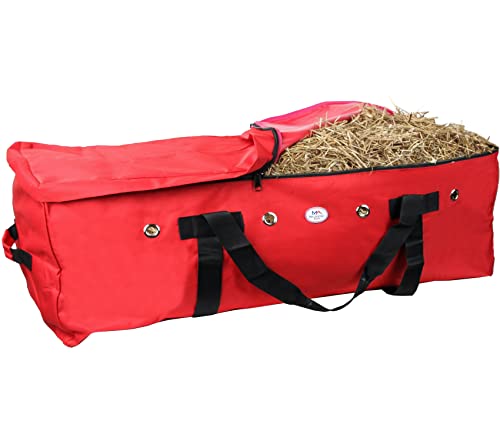 Majestic Ally 1200 D Nylon Fabric Large 44” x 20” x 16” and Extra Large 52" x 27" x21" Heavy-Duty Hay Bale Storage Bag (Red, X-Large) - color: Red, size: Extra Large