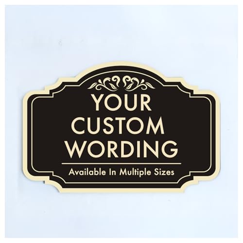 Custom Decorative Outdoor Metal Sign - Personalized Aluminum Sign, Waterproof & Made In USA - Design 2 Black Charcoal 12x8 In - color: Design 2 - Black Charcoal, size: 12x8 Inches