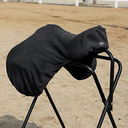 Harrison Howard Fleece Saddle Cover for GP/Close Contact Saddles, Dust Protection, Machine Washable, Elastic Fit-Black - color: Black, size: GP/CC-One Size