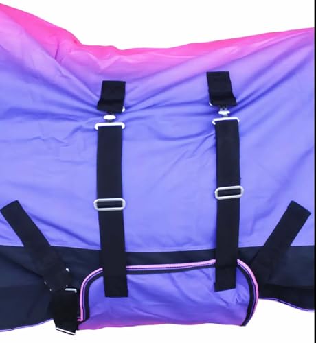 Challenger 1200D Turnout Waterproof Rain Horse Sheet Light Winter Blanket 393B - color: Berry Ombre, size: 76 inches