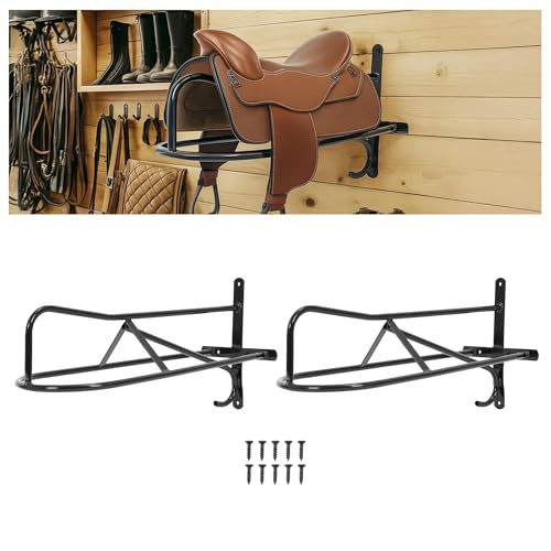 2Pcs Saddle Rack Wall Mounted 22.3 x 11.1 x 8.6 Inch for Horse - size: 2Pieces