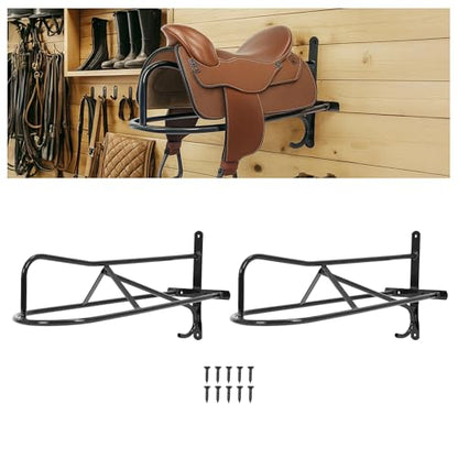 2Pcs Saddle Rack Wall Mounted 22.3 x 11.1 x 8.6 Inch for Horse - size: 2Pieces