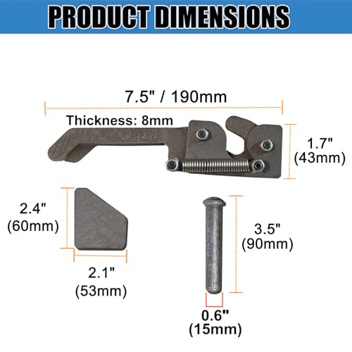 Tailgate Locks Set: 2 Left + 2 Right, Steel Latch Assembly Tailgate Latch Fit Dump Trucks, Tractor Beds, Metal Dump Body Trucks, Large Vehicles, Weld-On Design