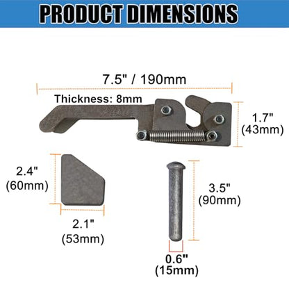 Tailgate Locks Set: 2 Left + 2 Right, Steel Latch Assembly Tailgate Latch Fit Dump Trucks, Tractor Beds, Metal Dump Body Trucks, Large Vehicles, Weld-On Design
