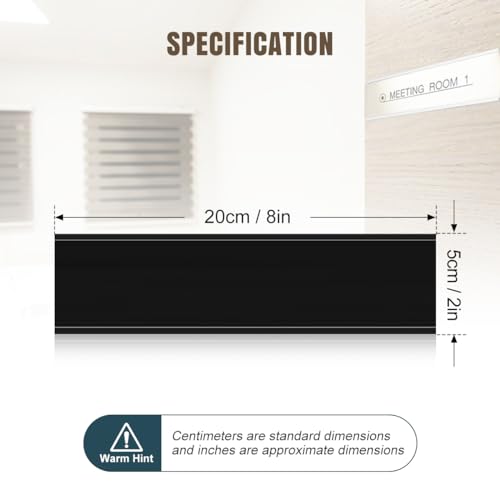Lenink 6 Pack Name Plate Holder, Office Door Name Plate Holder Adhesive Wall Mount for Meeting Room, Business Department, Warning Area 8” X 2” (Black) - color: Black