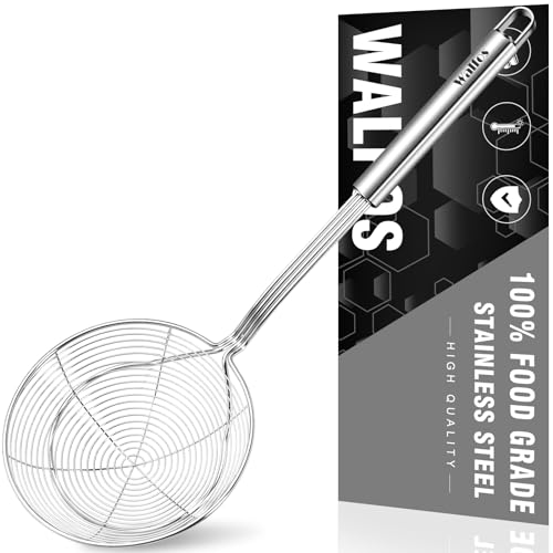Walfos Spider Strainer - 5.5 Inch Stainless Steel Fryer Scoop, Kitchen Spider Skimmer Strainer With Handle, For Cooking Deep Fryer, Pasta, Spaghetti, Noodle, Vegetables, Egg - style: 1 Pcs Spider Strainer
