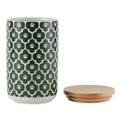 Bone Dry Lattice Collection Pet Bowl & Canister, Treat Canister, 4x6.5 inches, Hunter Green - color: Hunter Green, size: Treat Canister, 4 x 6.5 in (Pack of 1)