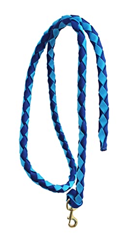 Horse 8' Braided Blue Nylon Web Lead Rope w/Brass Swivel Bolt Snap 60577