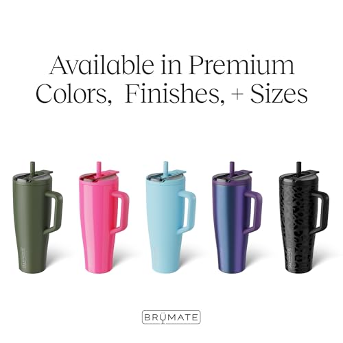 BrüMate Era Flip 40oz Tumbler with 100% Leakproof Covered Straw Lid | Hygienic Covered Straw | Insulated Stainless Steel Water Bottle with Handle | Cup Holder Friendly | BPA-Free (Java) - color: Java, size: 40 Ounces
