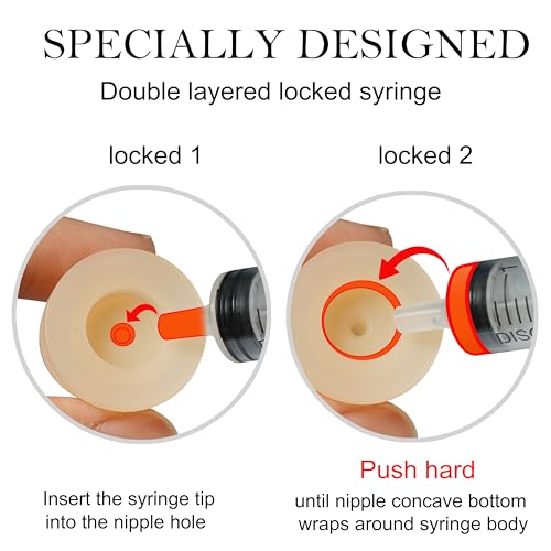 Doggiema Bionic Silicone Feeding Nipple and Syringes for Newborn Kittens - size: Replacement Nipple (5 Nipple+3 Syringes)